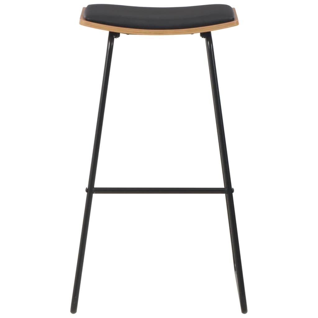 Barset – Barkrukset – Eethoekset – Keukenmeubel – Bistroset – Zwart – Gepoedercoat Stalen Frame – Massief Houten Tafelblad