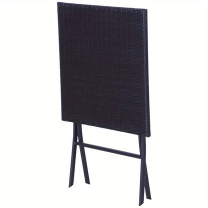 Bistro Set – Tuinset – Balkonset – Terrasmeubilair – Zwart Poly Rotan – Compact Voor 2 Personen – Weerbestendig & Onderhoudsvriendelijk