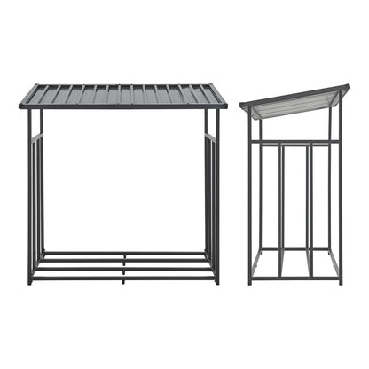 Houtopslagrek – Brandhoutrek – Haardhout Opbergrek – Buiten Houtopslag – Metalen Houtrek – Weerbestendig – 145x143x70 cm