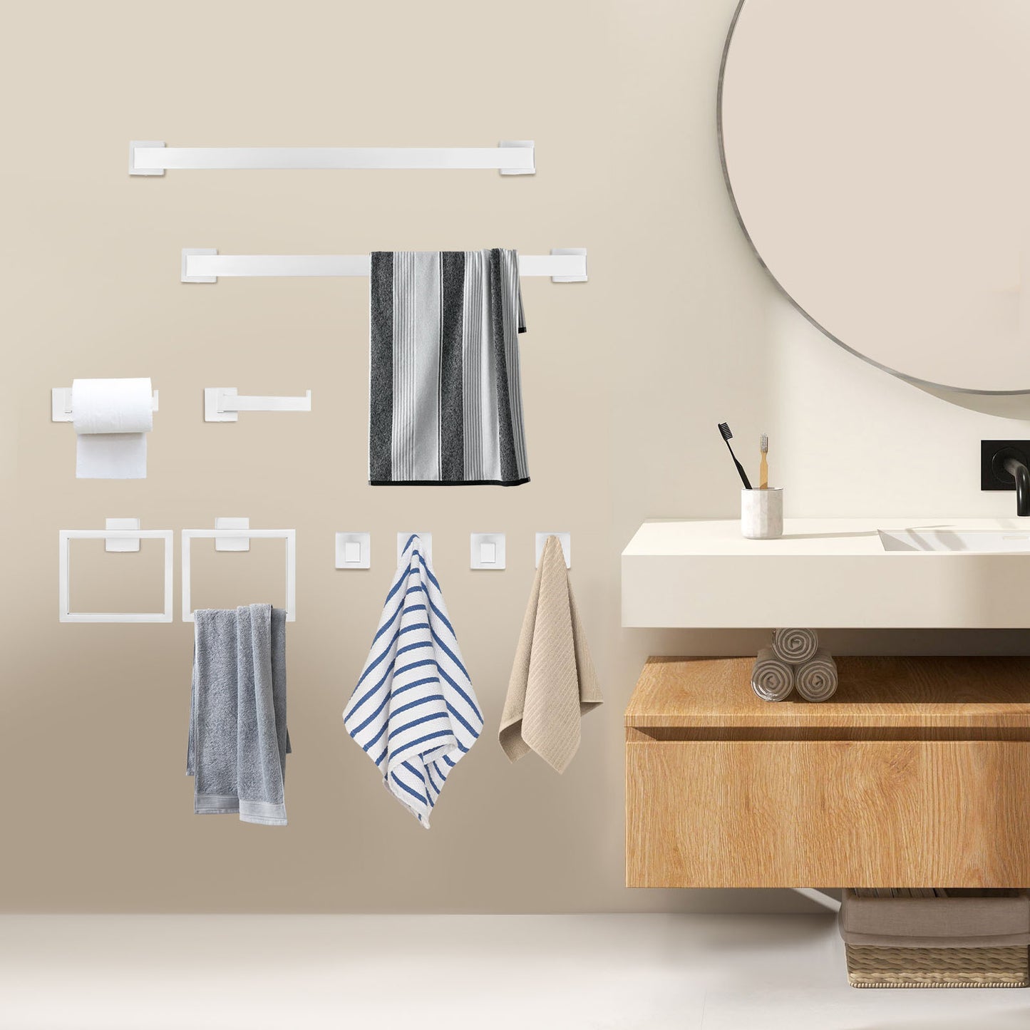 Bathroom Towel Bar Set, Towel Bar Set, Wall Mounted Towel Bar Set