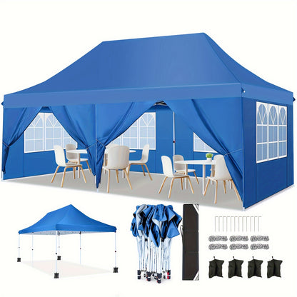 Pop-Up Partytent – Vouwtent – Feesttent – Buitentent – 3x6 Meter – Afneembare Zijwanden – Metalen Frame