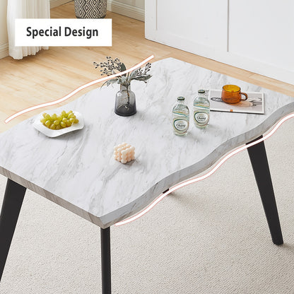 Moderne Eettafel – Eetkamertafel – Tafel – Dinertafel – Keukentafel – 140x80x75 cm – Ruimtebesparend – Goudkleurige Metalen Poten & Gefineerd Houten Blad
