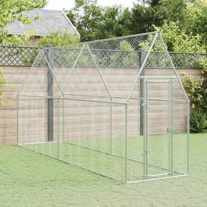 Kippenren – Kippenhok – Hennenhok – Kipren – Kippenkooi – Gegalvaniseerd Staal – 400x100x190 cm – Goede Ventilatie – Weerbestendig