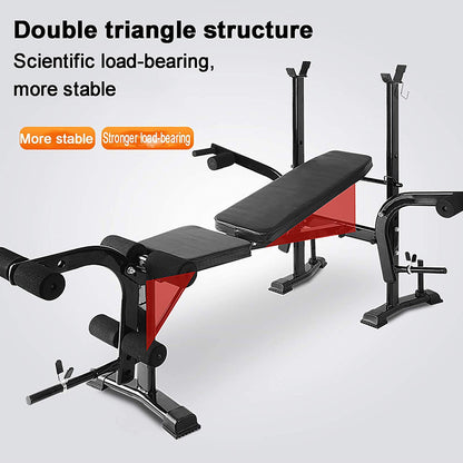 Alles-In-Één Bench Press Set – Krachttrainingsbank – Preacher Curl Bank – Leg Developer – IJzeren Constructie – Compact Formaat – Ergonomisch Design