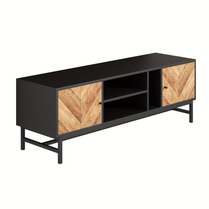 TV Meubel – TV Kast – TV Stand – Mediameubel – Meubel – 150 cm – Houtvezelplaat Zwart – Multifunctionele Opbergruimte