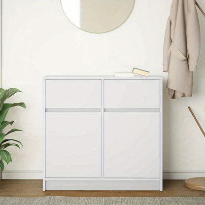 Sideboard with Drawer 80X34X76 Cm Particle Board White. Sideboards Provide Ample Storage Space to Keep Your Room Tidy And Organized, While Being Both Functional And Attractive.