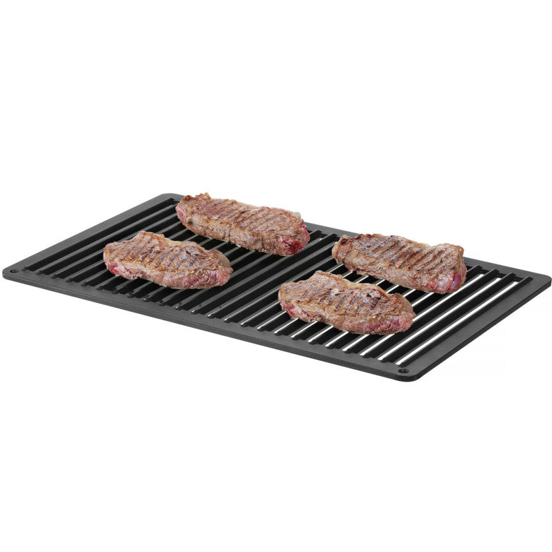 Grillrooster – Barbecuerooster – Rooster – BBQ Rooster – GN 1/1 Formaat – Gietaluminium Met Teflon Coating – Geribbeld Voor Vetafvoer