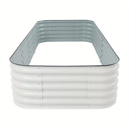 Verhoogde Plantenbak – Verhoogd Moestuinbed – Kweekbak – Bloembak – Plantenbak Op Poten – Metalen Staalconstructie – 285x60x43 cm – Weerbestendig Wit