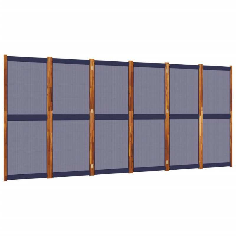 Folding Screen with 6 Panels 420X180 Cm Dark Blue Suitable for Offices, Bedrooms And Laboratories