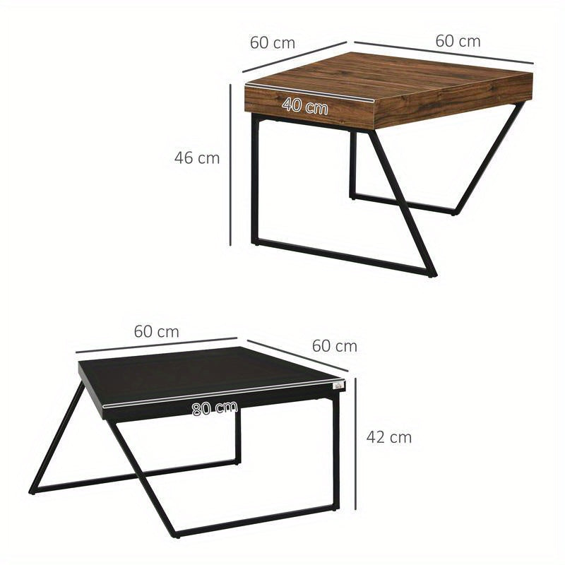 Salontafel – Bijzettafel – Sofa Tafel – Consuletafel – Woonkamertafel – Hardhout en Glas – Volledig Gemonteerd