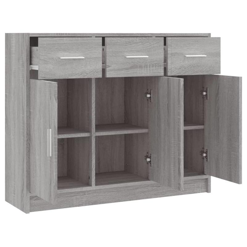 Dressoir – Kast – Opbergmeubel – Bufetkast – Sideboard – Sonoma Grijs – Compact 91x28x75 cm – Duurzaam Plaatmateriaal