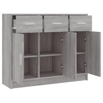Dressoir – Kast – Opbergmeubel – Bufetkast – Sideboard – Sonoma Grijs – Compact 91x28x75 cm – Duurzaam Plaatmateriaal
