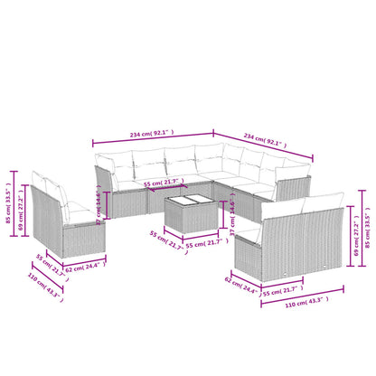 Tuinbank – Buitenbank – Loungeset – Tuintafel – Tuinmeubel – Polyrattan – Inclusief Kussens – Weerbestendig & Onderhoudsvriendelijk