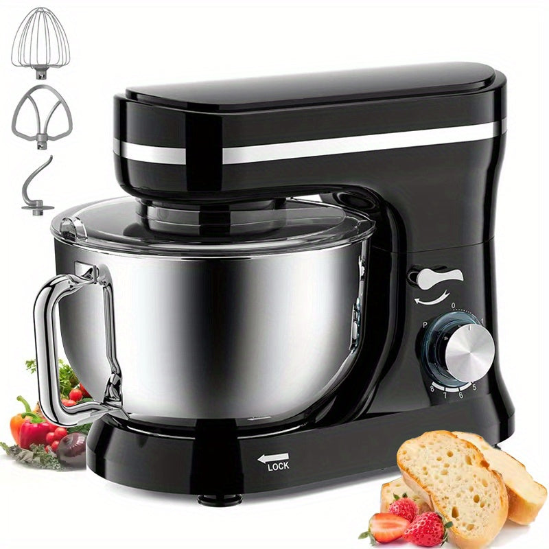 Elektrische Standmixer – Keukenmixer – Deegmixer – Mengmachine – Bakmixer – Zwart – 4,2 Liter Mengkom – 6 Snelheidsstanden Met Kantelbaar Kopstuk En Vergrendeling