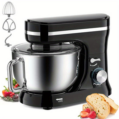 Elektrische Standmixer – Keukenmixer – Deegmixer – Mengmachine – Bakmixer – Zwart – 4,2 Liter Mengkom – 6 Snelheidsstanden Met Kantelbaar Kopstuk En Vergrendeling