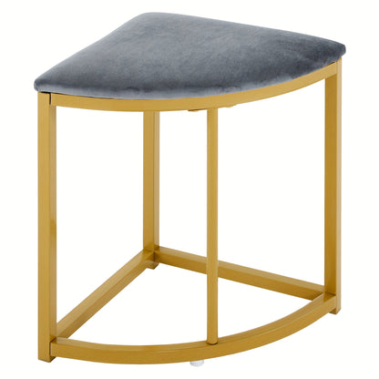 Eetkamerset – Eettafelset – Eettafel Met Stoelen – Dining Table Set – Velvet Stoelen – Compact Design – MDF Tafelblad Met Goudkleurig IJzerframe