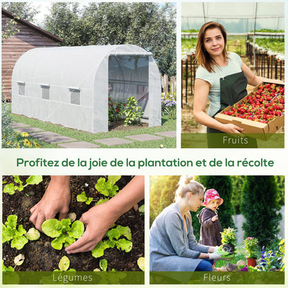 Kweekkas – Tuinkas – Broeikas – Plantenkas – Foliekas – 9 m² – Versterkt Verzinkt Stalen Frame 18 mm – 6 Ramen Met Ventilatie