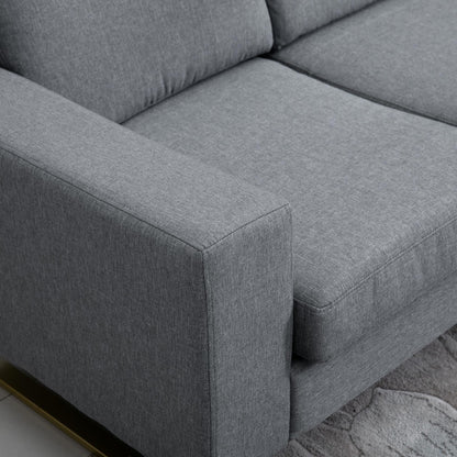 3-zitsbank – sofa – zitbank – loveseat – tweezitsbank – donkergrijs – linnen-look stof – royaal formaat 200 x 82 x 78 cm