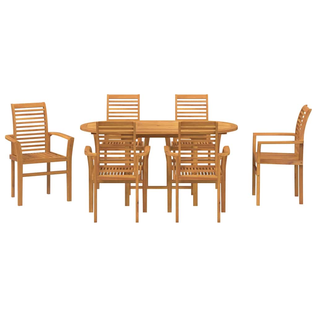 Tuinset – Dining Set – Bistroset – Loungeset – Tuinmeubelset – Massief Acaciahout – 7 Persoons – Weerbestendig – Ergonomisch Comfort