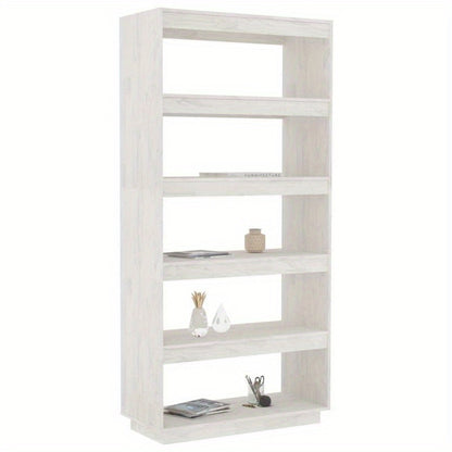 Bookshelf/Room Divider 80X35X167 Cm Made of Solid Pine Wood in White