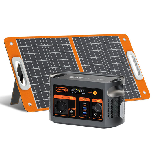 Draagbare Powerstation – Mobiele Generator – Noodstroomvoorziening – Camping Accu – Powerbank – 300W Met 60W Zonnepaneel – 222Wh LiFePO4 Accu – 230V Pure Sinus Output