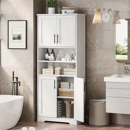 Badkamerkast – Opbergkast – Kolomkast – Hoge Kast – Wastafelonderkast – 170 cm Hoog – MDF Hout Material – Verstelbare Planken – Vrijstaand