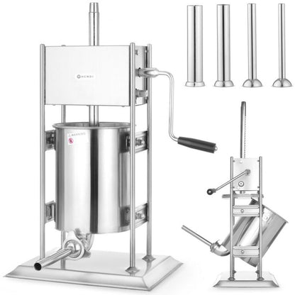 Verticale Worstenvuller – Worstmaker – Worstmachine – Worstvuller – Worstapparaat – RVS 10 Liter – Twee Snelheden