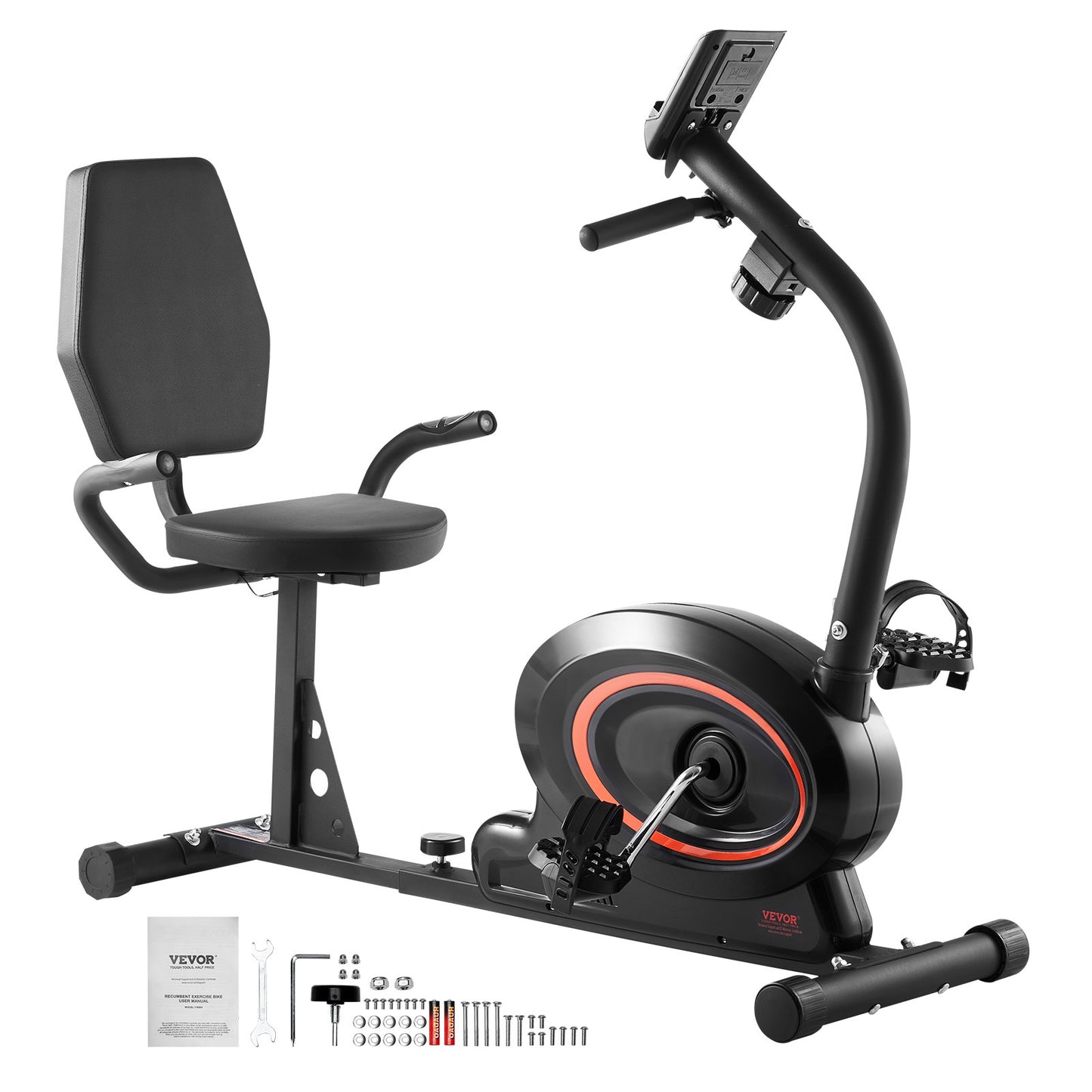 Ligfiets – Hometrainer – Recumbent Fitnessfiets – Seniorentrainer – Magnetische Weerstand – Ergonomisch Ligzitje – Verstelbare Weerstand – Stevig Frame