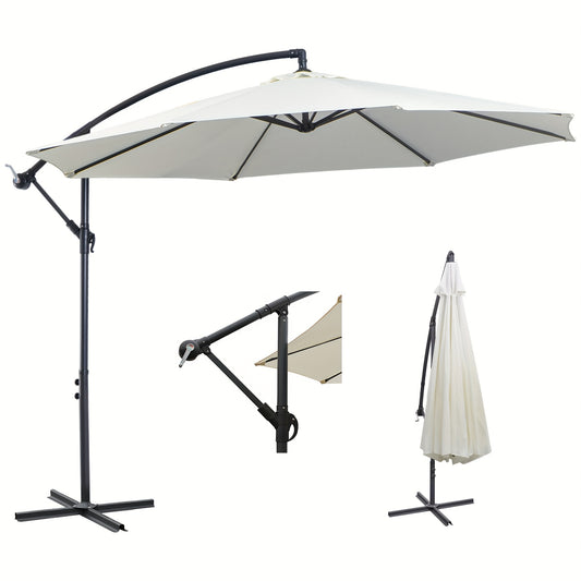 Cantilever Parasol Parasol Crank Garden Umbrella, With 8 Steel Robust And Stable For The Garden Outdoor Hanging