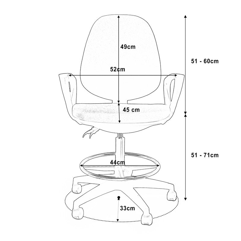 Bureaustoel – Kantoorstoel – Draaistoel – Office Chair – Ergonomische Stoel – Verstelbare Rugleuning – Zwart Nylon Onderstel
