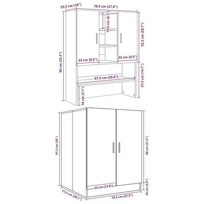 1pc Washing Machine Cabinet, Toilet Cabinet Above Washing Machine Toilet, Washing Machine Cabinet, Toilet Cabinet, Metal Wood Material. Washing Machine Cabinets 2pcs Processed Wood Concrete Grey.