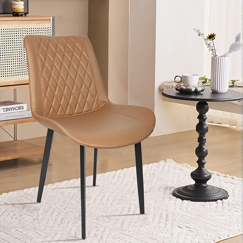 Set van 4 Eetkamerstoelen – Gestoffeerde Lounge Stoelen met Metalen Poten – Modern Design voor Woonkamer, Eetkamer en Keuken