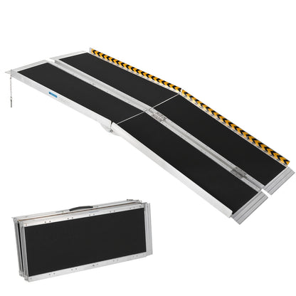 Heavy-Duty Portable Wheelchair Ramp - Non-Slip Surface, Lightweight Aluminum Folding ramp with Door Threshold, for Home, Hospital, Public Buildings - Easy Foldable Design for Wheelchairs, Mobility Scooters, Elderly - Indoor/O