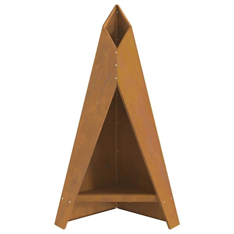 Vuurschaal – Vuurkorf – Buitenhaard – Tuinhaard – Terrashaard – Bruin Staal – 58x40x100 cm – Geschikt Voor Verticale Plaatsing