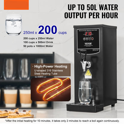 Waterkoker – Warmwaterdispenser – Heetwater Boiler – Elektrische Waterkoker – Drankenverwarmer – 10 Liter Inhoud – 2500W Vermogen