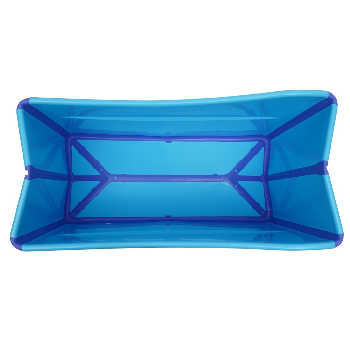 1-Pack Blue Portable Folding Bathtub - Durable PP & TPE Material, 89.99KG Weight Capacity, Rectangular Design for RVs, Hotels, Bathrooms, Patios - Space-Saving Foldable Tub with Drain Plug & Modern Style