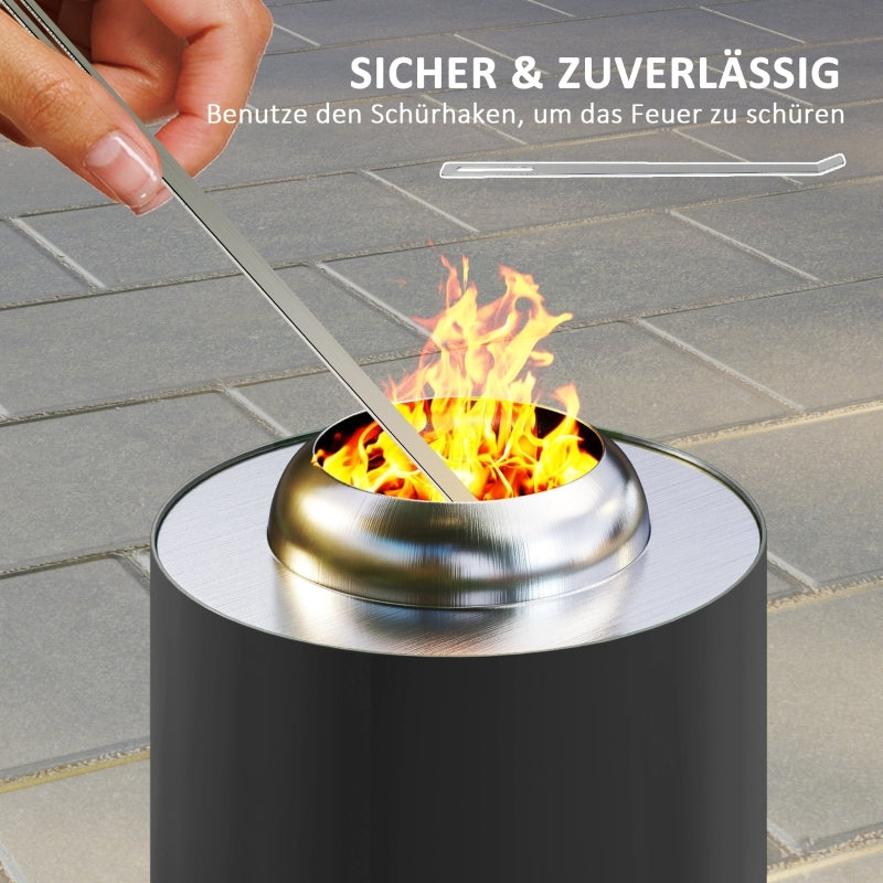 Vuurschaal – Vuurkorf – Tuinhaard – Sfeerhaard – Terrasverwarmer – Rookvrij Verbrandingssysteem – Compact Roestvrij Staal 16x16x25 cm