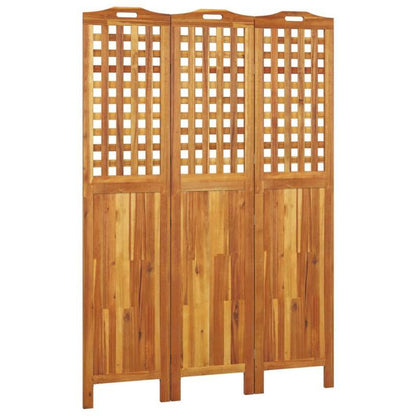 Partition Wall with 3 Panels Measuring 121.5X2X180 Cm Made of Acacia Wood.