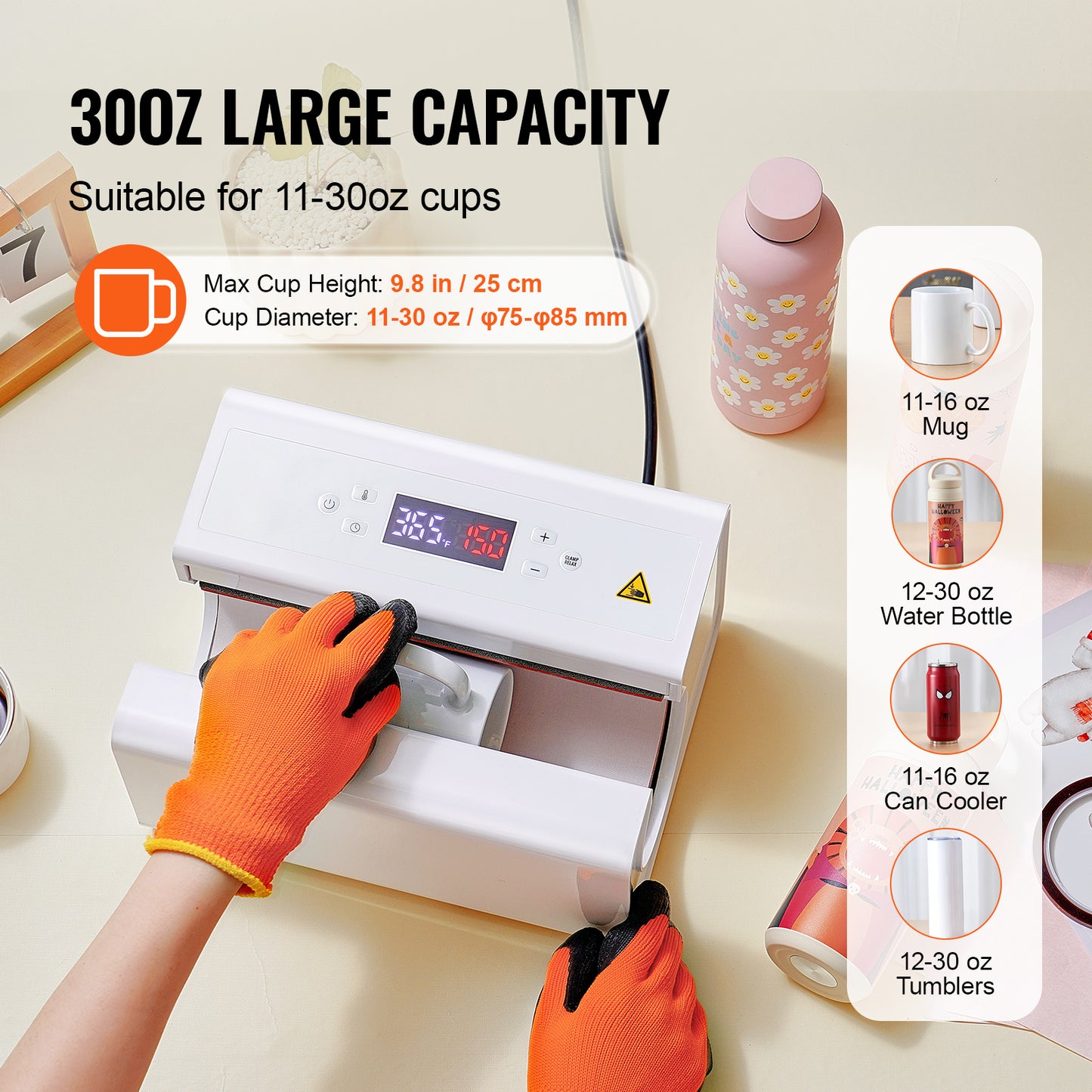Automatische Tumbler Heat Press – Mok Persmachine – Sublimatiepers – Mokbedrukker – Tumbler Pers – Geschikt Voor Mokformaten 11-30oz – Automatische Drukregeling & Energiezuinig