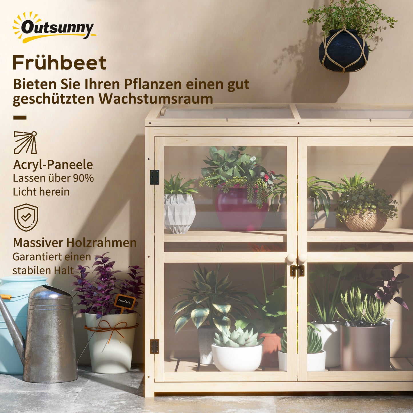 Verhoogd Moestuinbed – Moestuinbak – Tuinbak – Plantvak – Tuinborder – Natural – Dubbel Niveau – Weerbestendig Sparrenhout – 103x61x103 cm