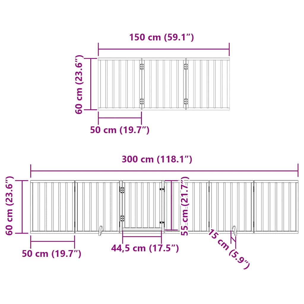 Hondenren – Puppyren – Hondenkennel – Hekken – Hondenhek – Inklapbaar – Hoogwaardig Populierenhout – 450 cm Lang – Met Deur – Modulair – Stevig & Duurzaam