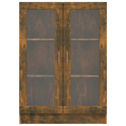 Vitrinekast – Vitrine – Glazen Kast – Opbergkast – Wandkast – Smoke Oak – 82,5x30,5x115 cm – Ge-engineerd Hout