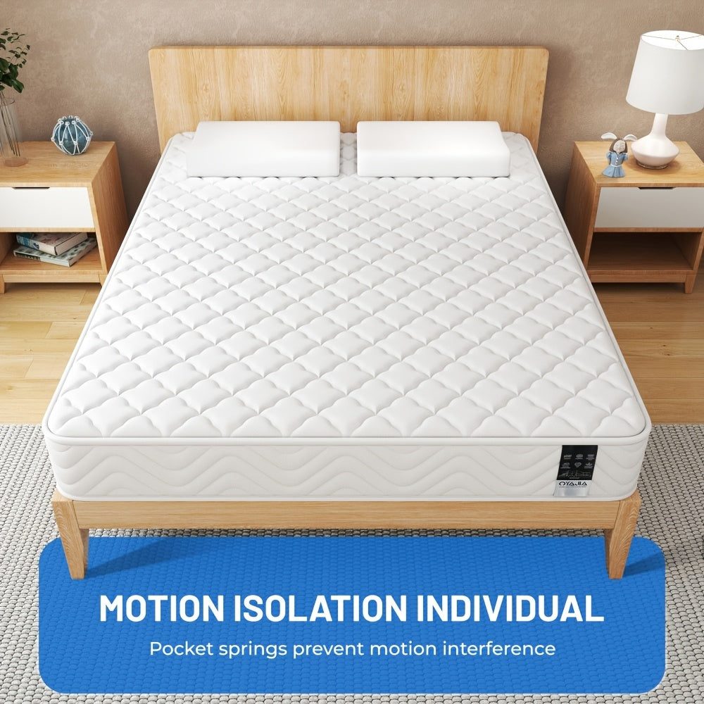 Memory Foam & Spring Mattress - Single/Double (90/140/160*200*18cm) | Thick Medium Firmness & Open Coil Sleep Support | Pressure Relief