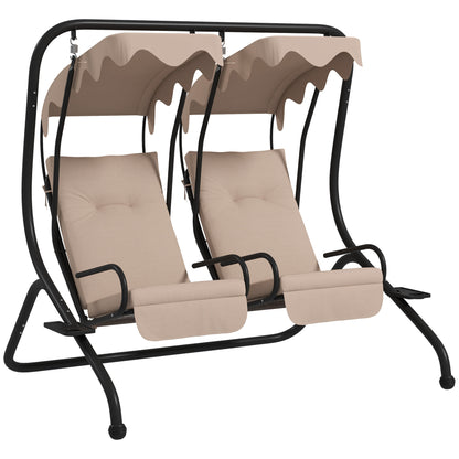 Tuin Schommel – Buitenschommel – Schommelbank – Balkon Schommel – Zonneluifel – Stalen Frame – Polyester Kussens