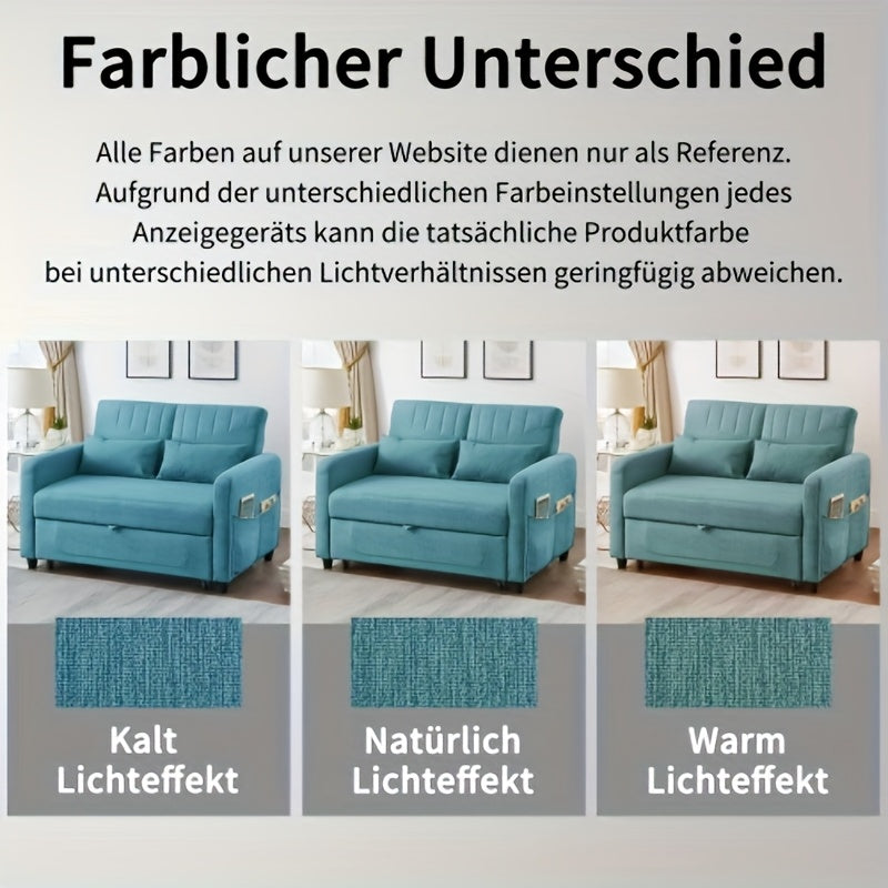 Slaapbank – Bedbank – Zitbank – Logeerbed – Bankbed – Groen – 2-Zits Met Uittrekbare Slaapfunctie – Verstelbare Rugleuning Zonder Elektriciteit