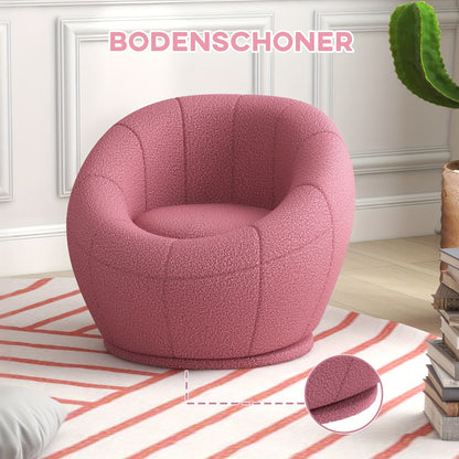 Fauteuil – Draaistoel – Loungestoel – Eenpersoonsstoel – Relaxfauteuil – Zacht Roze – Met Metalen Frame – Maximale Draagkracht 120 kg