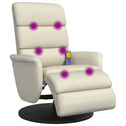 Tuinstoel – Fauteuil – Relaxstoel – Loungestoel – Verstelbare Stoel – Crème Kunstleder – 360 Graden Draaibaar