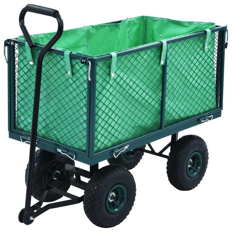 Bolderwagen – Bolderkar – Transportwagen – Tuinkar – Strandkar – Opvouwbaar – 349 kg Draagkracht – Grote All-Terrain Wielen – Groen