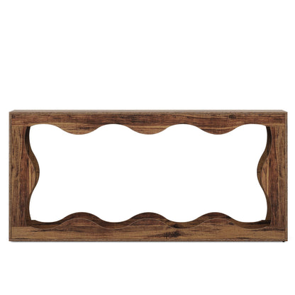 Smalle Sidetable – Smal Sideboard – Smalle Console Tafel – Smalle Bijzettafel – Smalle Haltafel – Landelijke Woonkamer Tafel – 160 cm Breed – Robuust Houten Blad
