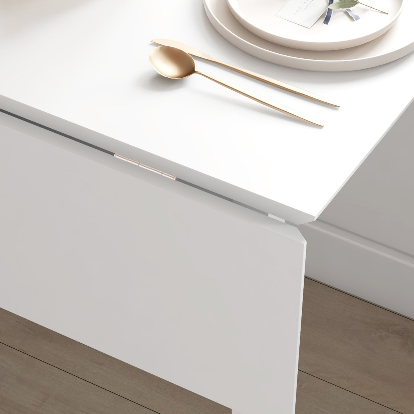 Klaptafel – Eettafel – Opklapbare Tafel – Keukentafel – Vouwtafel – Compact Design – Massief Grenenhout Wit